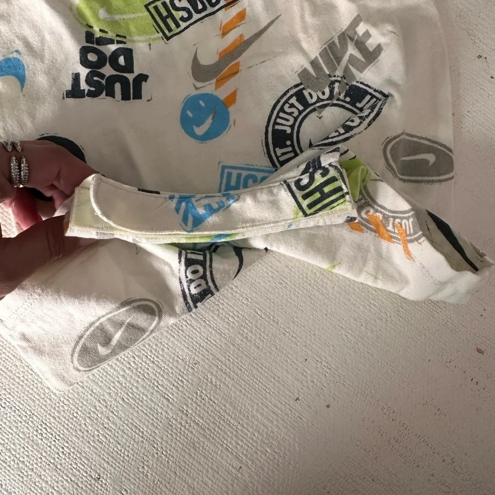 Nike White Romper with Colorful Graphic Print